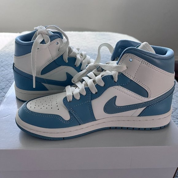 Jordan Shoes - Jordan 1 Mid "Sail/Worn Blue" Women's Shoe BNIB